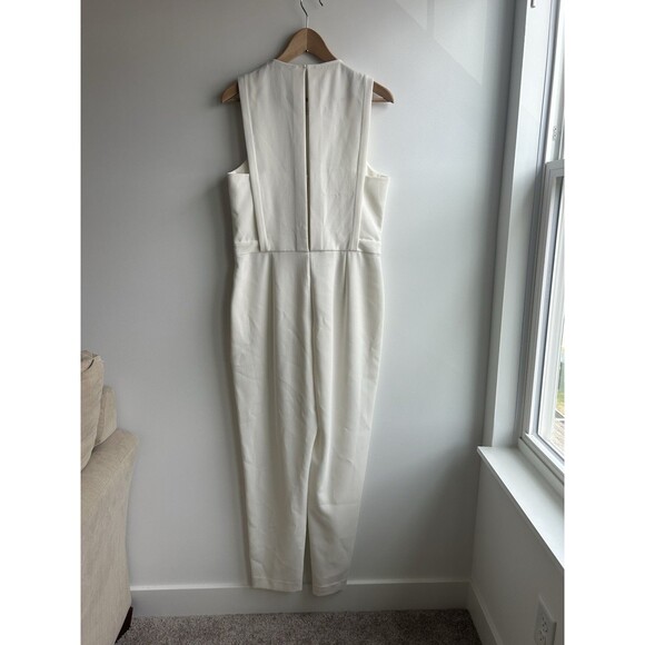 Theory Remaline Structured Sleeveless Admiral Crepe Jumpsuit Ivory Size 8 NWT - Picture 6 of 12